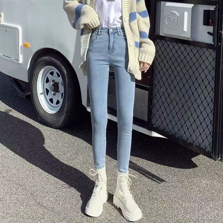 ウエストinがお洒落なハイウエストタイトジーンズ デニム スキニーパンツ | maison de LATIR | 詳細画像13 