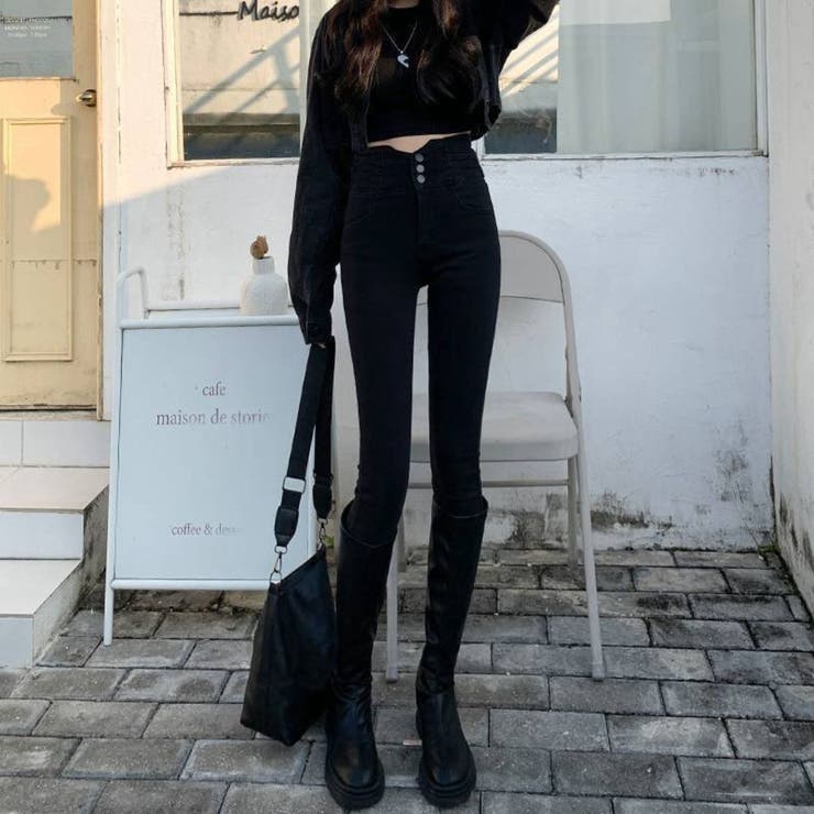 ウエストinがお洒落なハイウエストタイトジーンズ デニム スキニーパンツ | maison de LATIR | 詳細画像21 