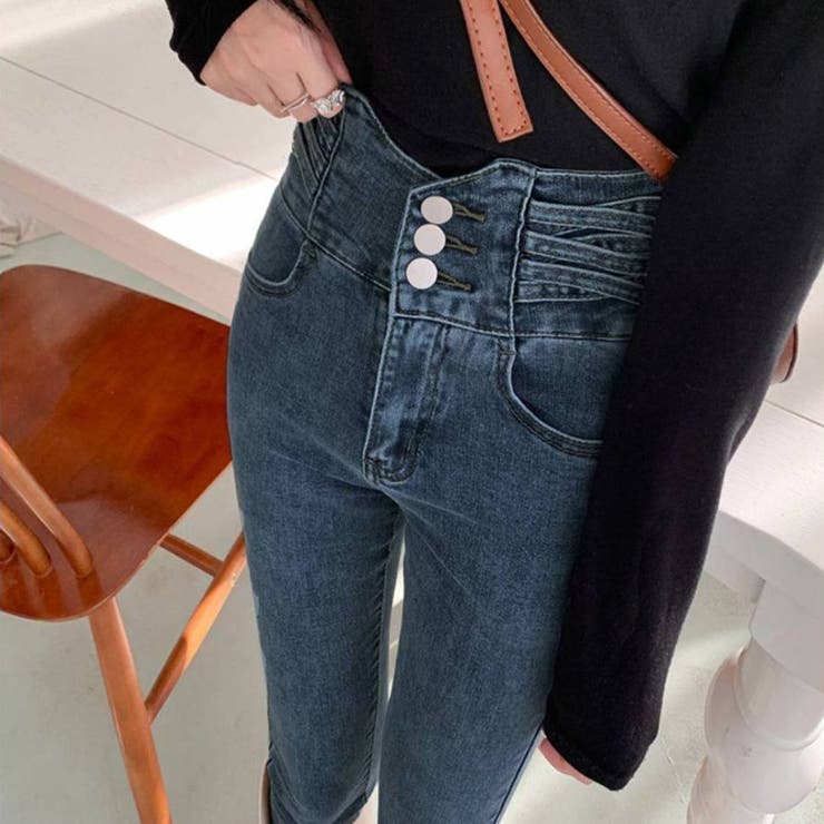 ウエストinがお洒落なハイウエストタイトジーンズ デニム スキニーパンツ | maison de LATIR | 詳細画像9 