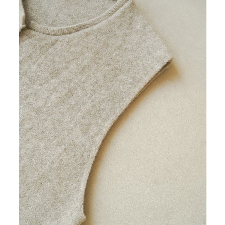 柔らかな生地でフレンチカジュアルを楽しめるノーカラーベスト トップス アウター | maison de LATIR | 詳細画像61 