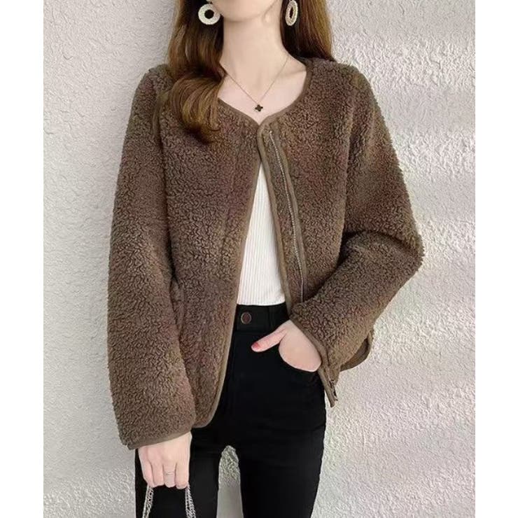 ブラウン | どんなスタイリングにもマッチするベーシックジャケット トップス 長袖 | maison de LATIR