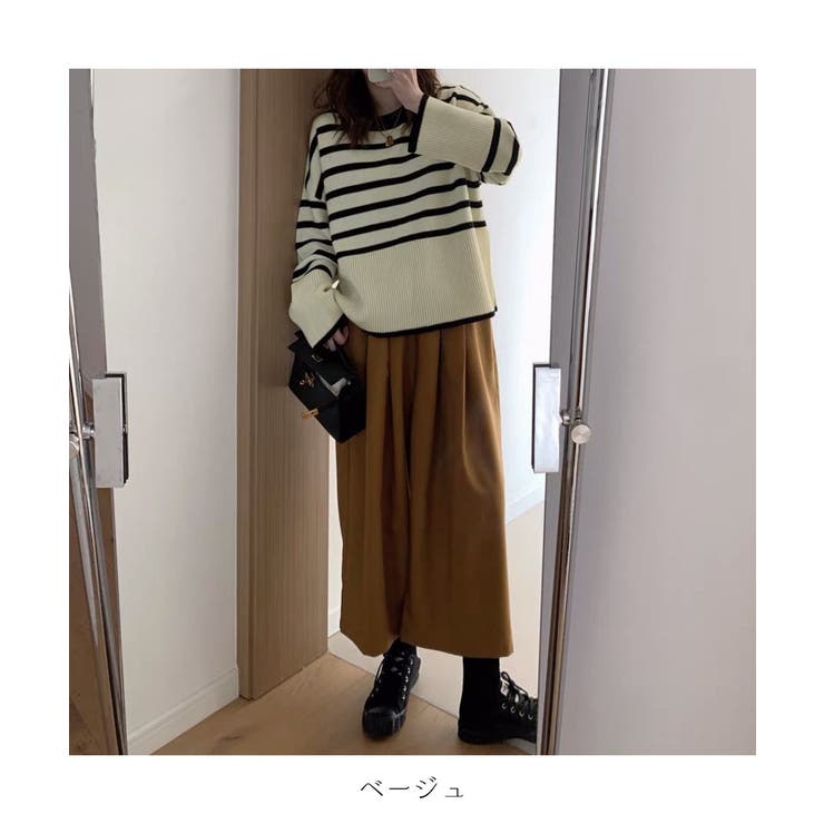 大人カジュアルなサイドスリットボーダーニット Aライン 体型カバー | maison de LATIR | 詳細画像24 