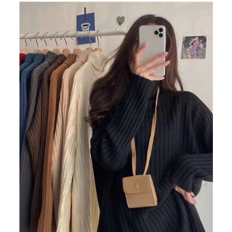 優しい質感タートルネックで暖か美シルエットリブニット シンプル韓国ファッション | maison de LATIR | 詳細画像3 