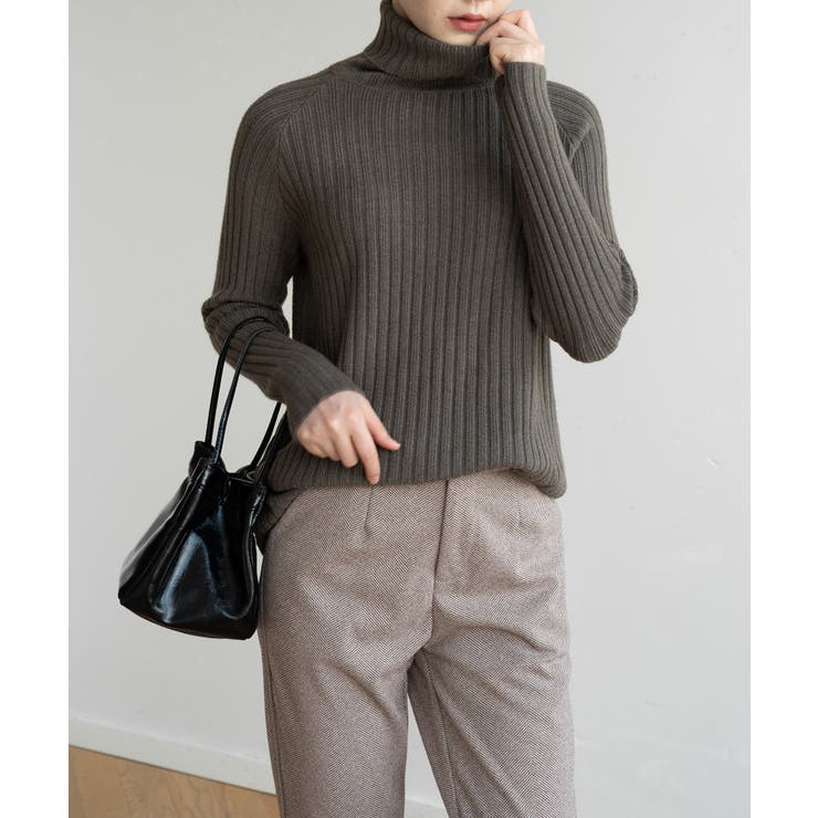 優しい質感タートルネックで暖か美シルエットリブニット シンプル韓国ファッション | maison de LATIR | 詳細画像30 
