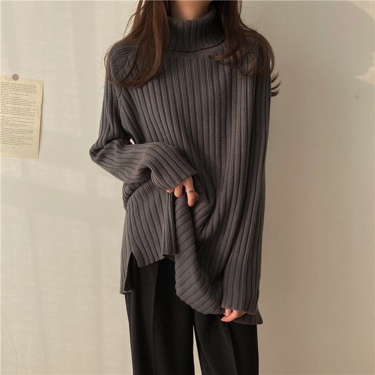 優しい質感タートルネックで暖か美シルエットリブニット シンプル韓国ファッション | maison de LATIR | 詳細画像48 