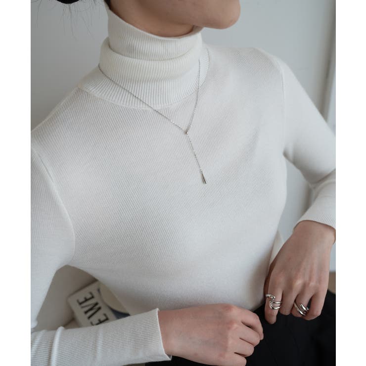 程よいフィット感が上品なハイネックニット タートルネック 春ニット | maison de LATIR | 詳細画像12 
