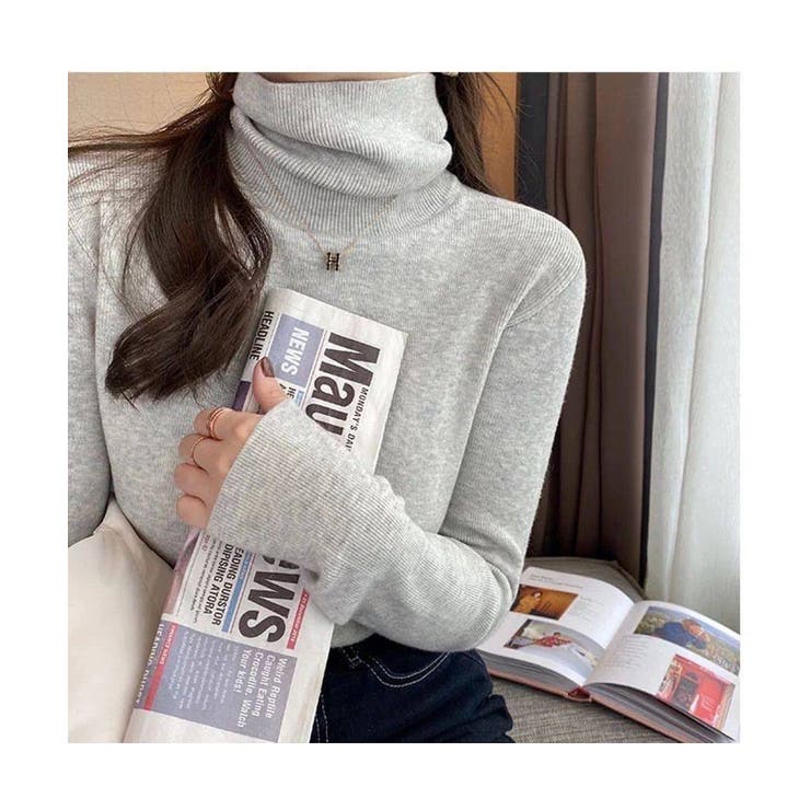 程よいフィット感が上品なハイネックニット タートルネック 春ニット | maison de LATIR | 詳細画像5 