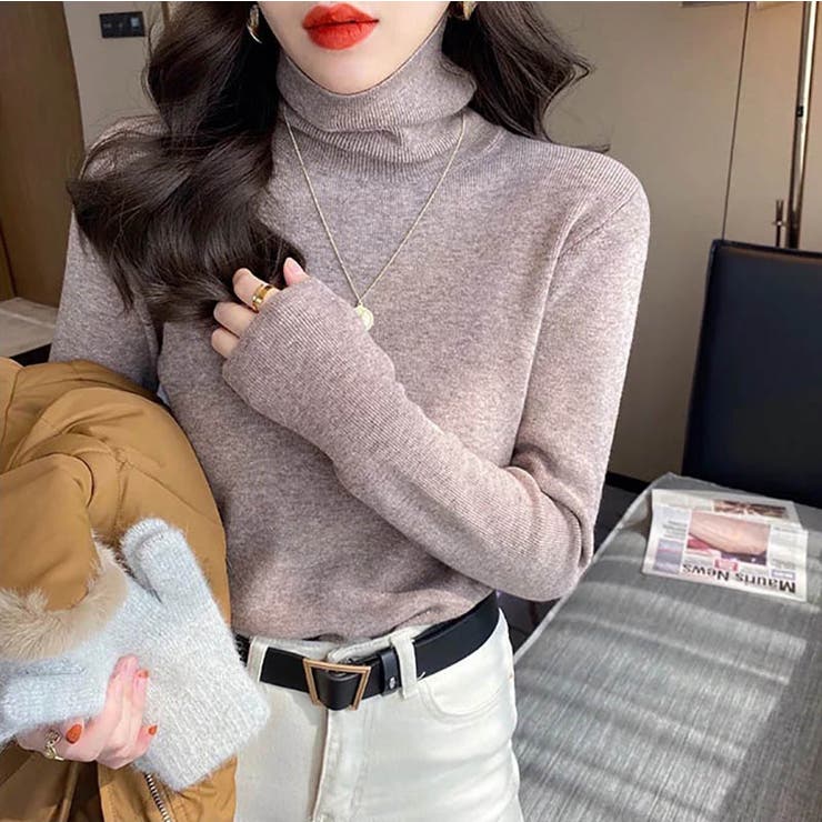程よいフィット感が上品なハイネックニット タートルネック 春ニット | maison de LATIR | 詳細画像6 