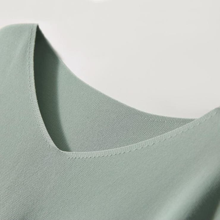 《7色展開》イージーケア上品見えVネックフレンチスリーブ夏服半袖サマーニット き… | maison de LATIR | 詳細画像77 