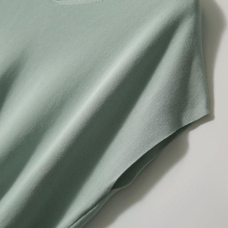 《7色展開》イージーケア上品見えVネックフレンチスリーブ夏服半袖サマーニット き… | maison de LATIR | 詳細画像78 