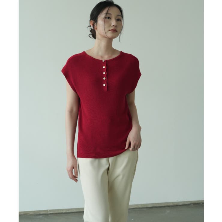 サマーニット モックネック 半袖サマーニット | maison de LATIR | 詳細画像11 