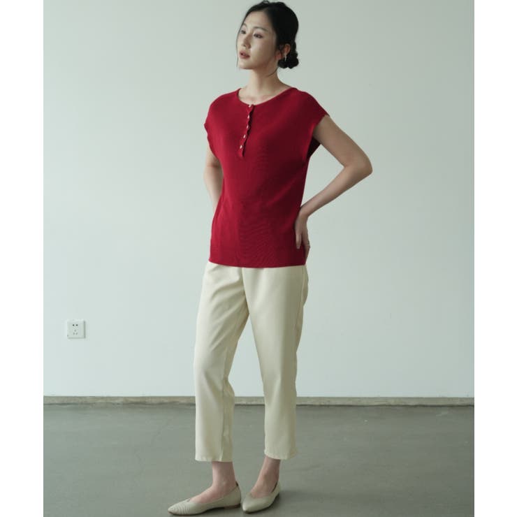 サマーニット モックネック 半袖サマーニット | maison de LATIR | 詳細画像13 
