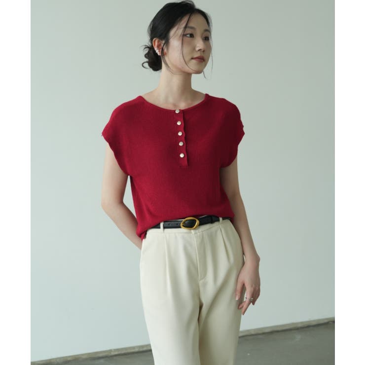 サマーニット モックネック 半袖サマーニット | maison de LATIR | 詳細画像18 