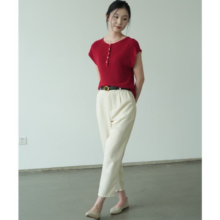 サマーニット モックネック 半袖サマーニット | maison de LATIR | 詳細画像20 