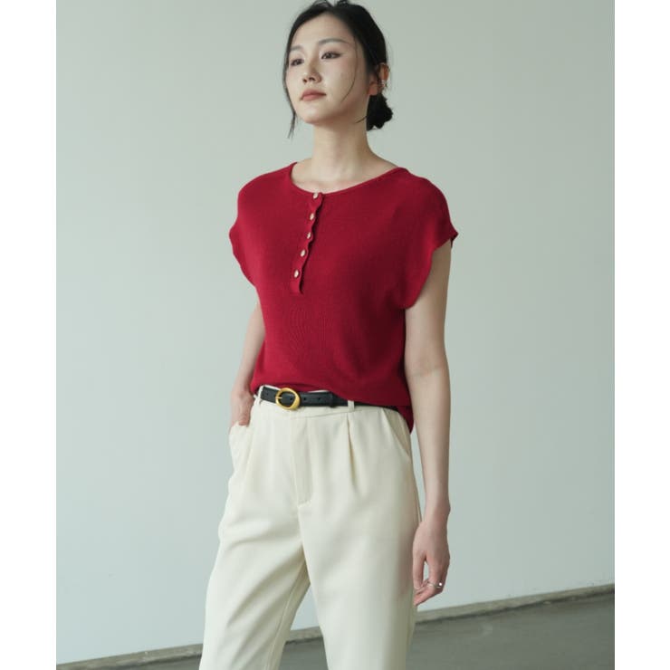 サマーニット モックネック 半袖サマーニット | maison de LATIR | 詳細画像22 