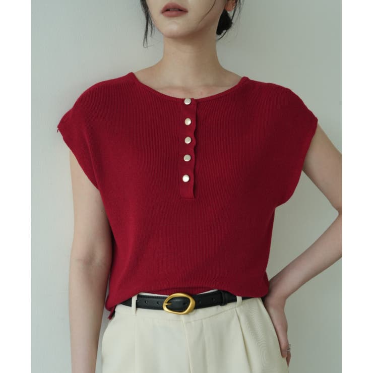 サマーニット モックネック 半袖サマーニット | maison de LATIR | 詳細画像25 