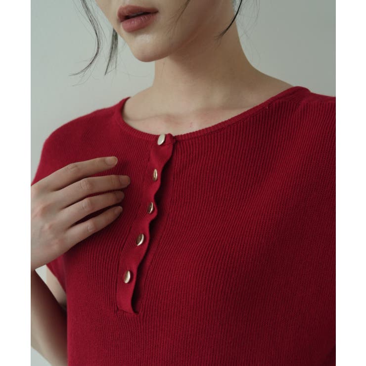 サマーニット モックネック 半袖サマーニット | maison de LATIR | 詳細画像26 