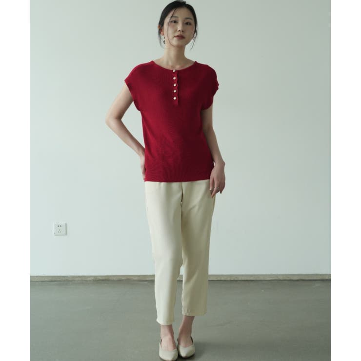 サマーニット モックネック 半袖サマーニット | maison de LATIR | 詳細画像6 