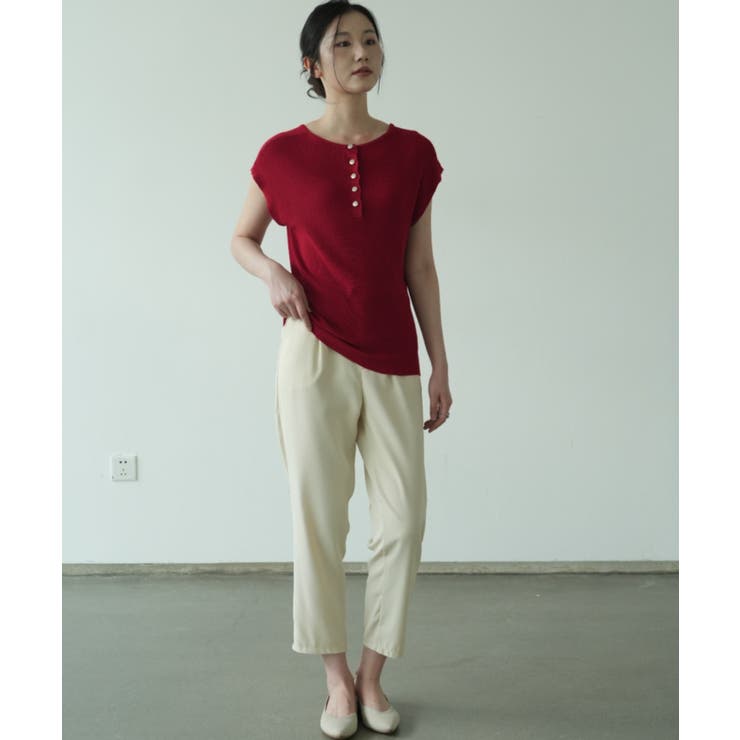 サマーニット モックネック 半袖サマーニット | maison de LATIR | 詳細画像9 