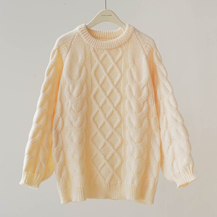 ベージュ | 大人こなれ感を演出し幅広いスタイリングに活躍するクルーネックニット | maison de LATIR