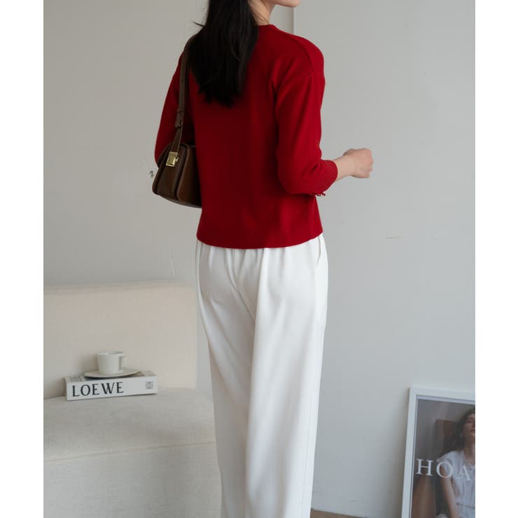 袖ゴールドボタンきれいめセーター ニット 長袖 | maison de LATIR | 詳細画像41 