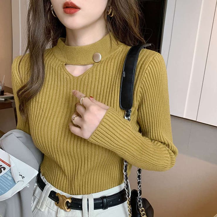 さりげない肌見せと上品さもあるデザインニット トップス プルオーバー | maison de LATIR | 詳細画像13 