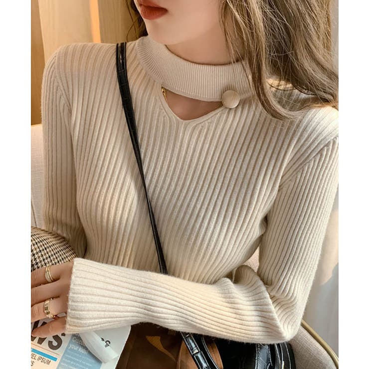 さりげない肌見せと上品さもあるデザインニット トップス プルオーバー | maison de LATIR | 詳細画像6 