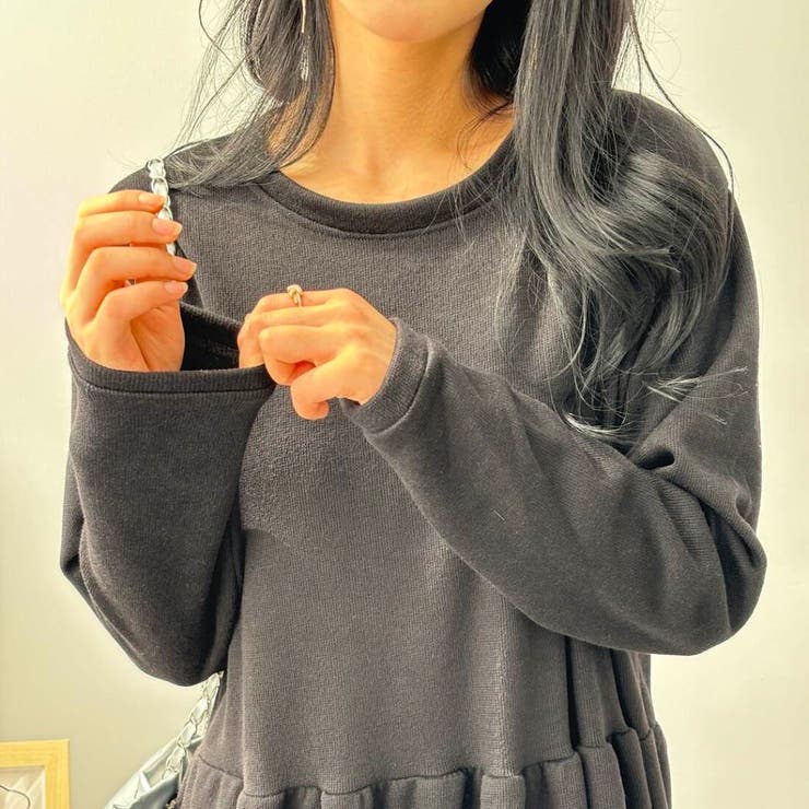 カジュアルワンピースプルオーバーカジュアル大人カジュアルフレアワンピース大人可愛いレイヤードスタイルギャザー