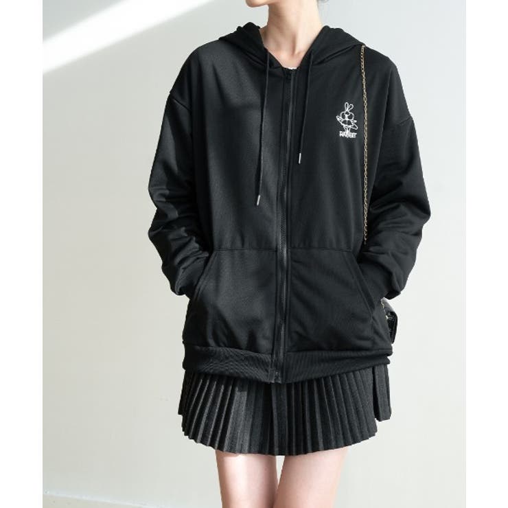春に軽やかに羽織れる薄手素材 オーバーサイズジップアップパーカー 女の子っぽく可… | maison de LATIR | 詳細画像3 