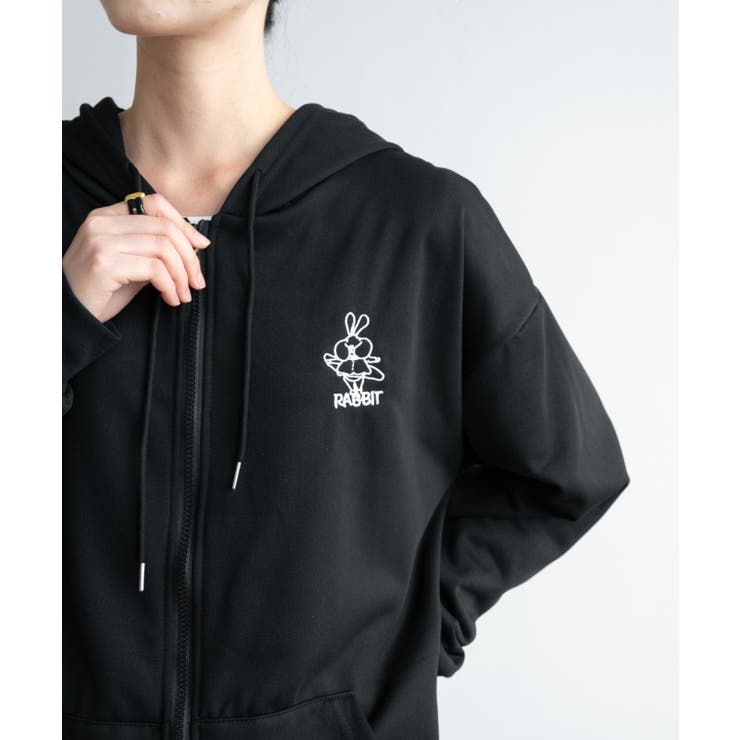 春に軽やかに羽織れる薄手素材 オーバーサイズジップアップパーカー 女の子っぽく可… | maison de LATIR | 詳細画像5 