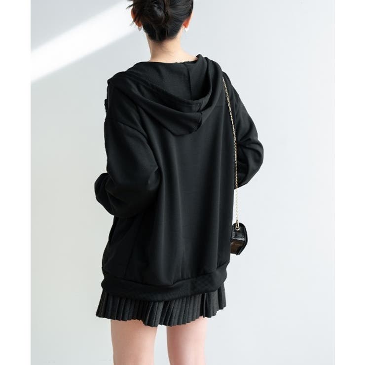 春に軽やかに羽織れる薄手素材 オーバーサイズジップアップパーカー 女の子っぽく可… | maison de LATIR | 詳細画像7 