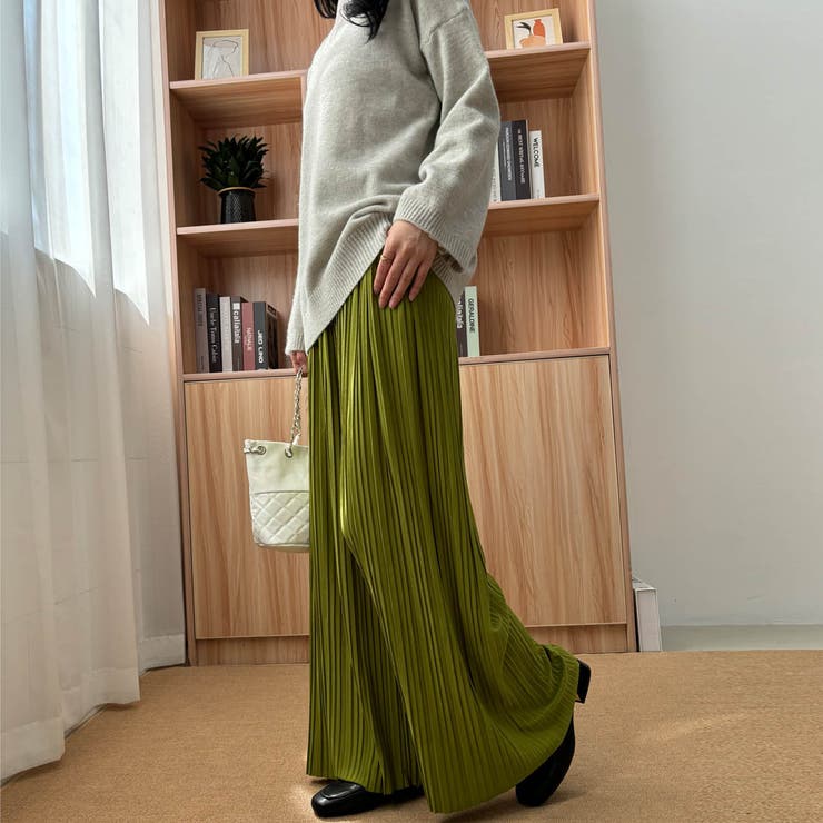 秋も快適にサラッと穿ける。上品美脚ストレートプリーツパンツ ワイドパンツ | maison de LATIR | 詳細画像26 