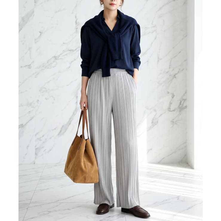 リピ買い多数！サラリとしていて履き心地◎ウエストゴムでラフに履ける秋服上品プリー… | maison de LATIR | 詳細画像5 
