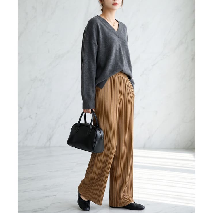 リピ買い多数！サラリとしていて履き心地◎ウエストゴムでラフに履ける秋服上品プリー… | maison de LATIR | 詳細画像15 