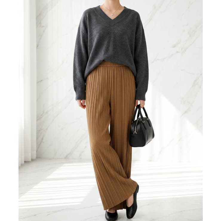 リピ買い多数！サラリとしていて履き心地◎ウエストゴムでラフに履ける秋服上品プリー… | maison de LATIR | 詳細画像16 