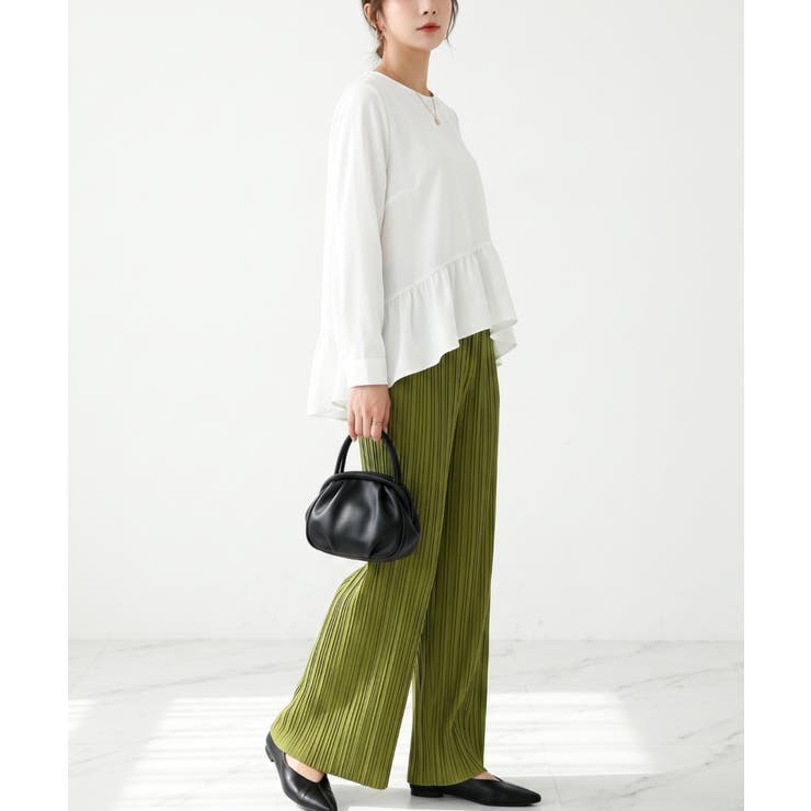 リピ買い多数！サラリとしていて履き心地◎ウエストゴムでラフに履ける秋服上品プリー… | maison de LATIR | 詳細画像19 