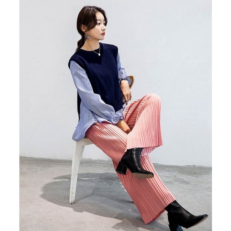 リピ買い多数！サラリとしていて履き心地◎ウエストゴムでラフに履ける秋服上品プリー… | maison de LATIR | 詳細画像34 