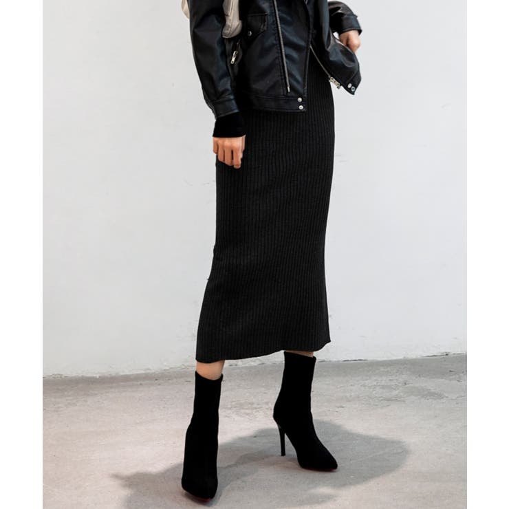 ハイウエスト上品リブニットスカート | maison de LATIR | 詳細画像10 