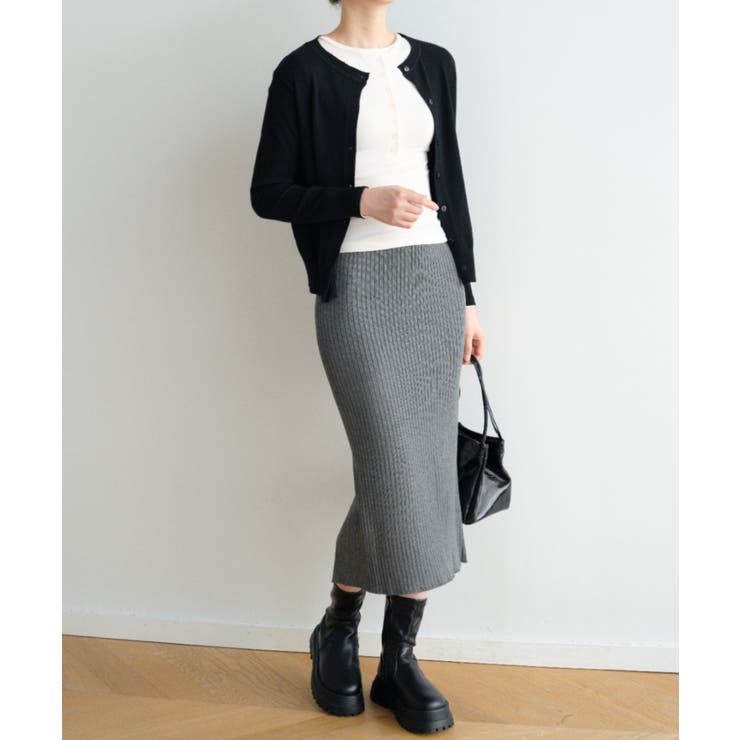 ハイウエスト上品リブニットスカート | maison de LATIR | 詳細画像16 