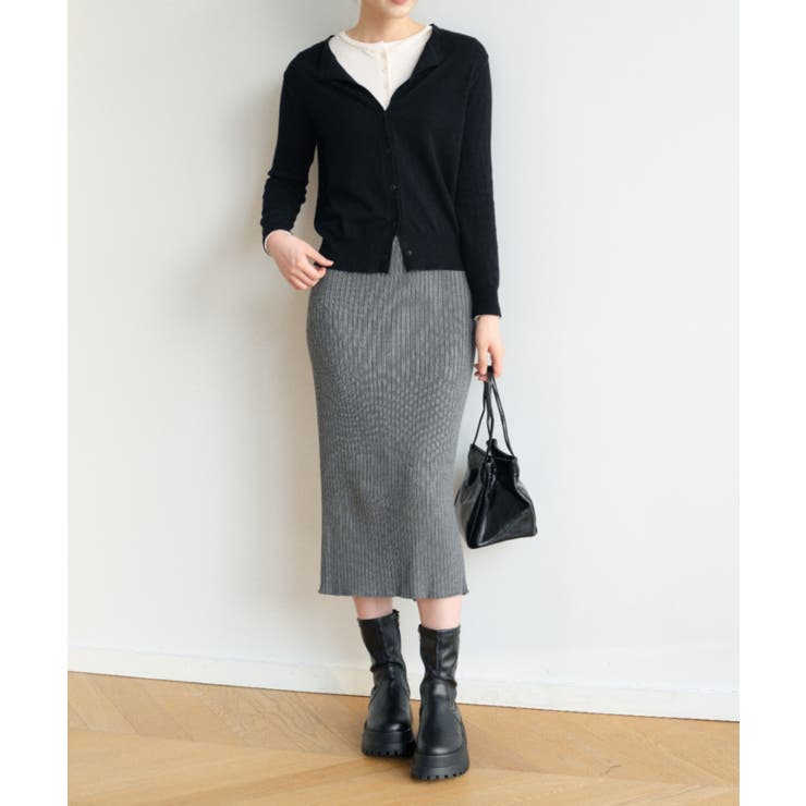 ハイウエスト上品リブニットスカート | maison de LATIR | 詳細画像18 
