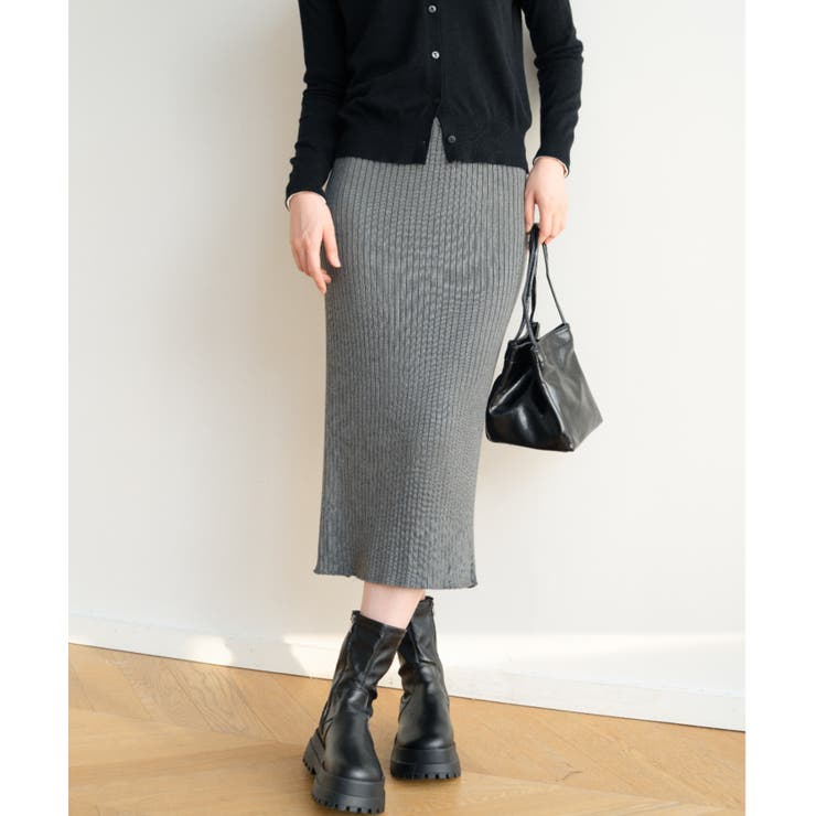 ハイウエスト上品リブニットスカート | maison de LATIR | 詳細画像19 