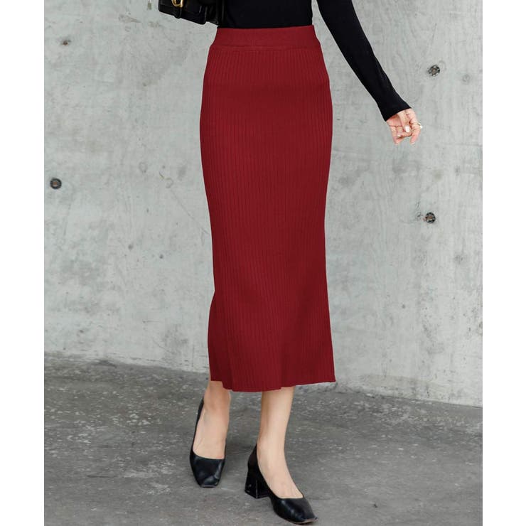 ハイウエスト上品リブニットスカート | maison de LATIR | 詳細画像25 