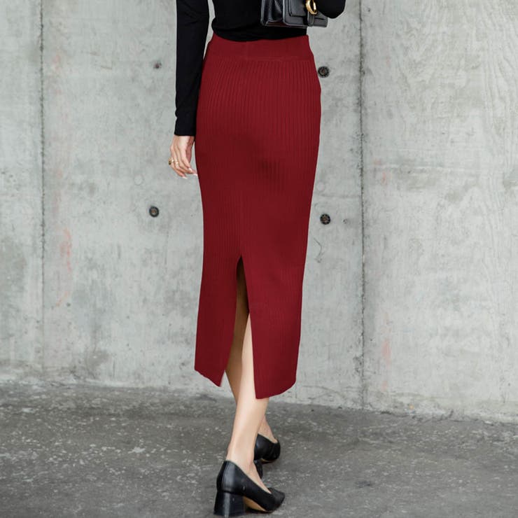 ハイウエスト上品リブニットスカート | maison de LATIR | 詳細画像27 