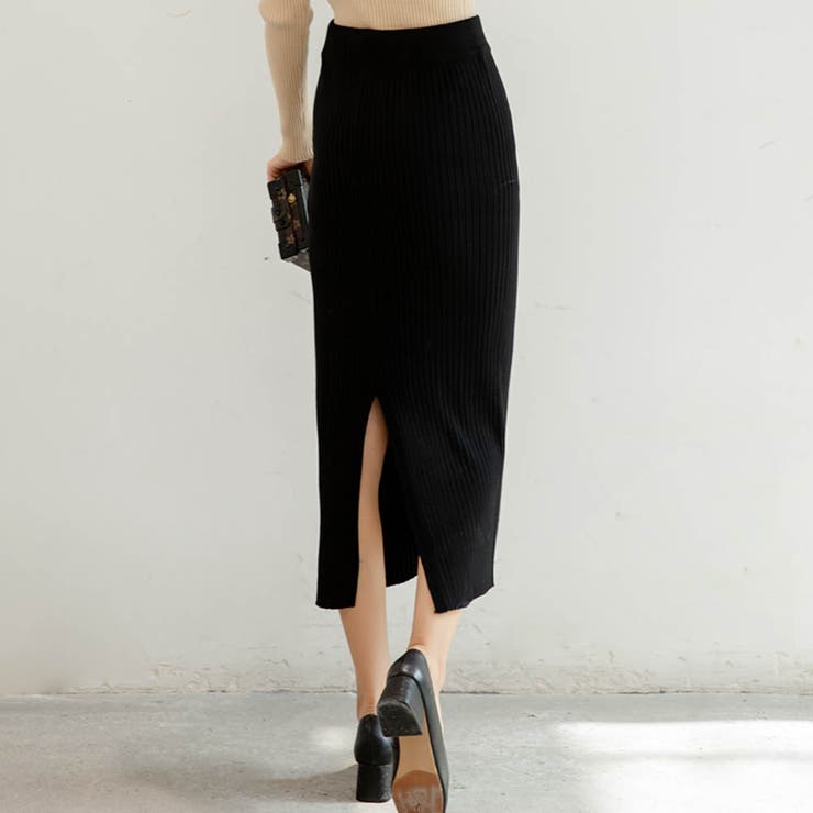 ハイウエスト上品リブニットスカート | maison de LATIR | 詳細画像35 