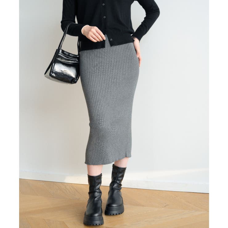 ハイウエスト上品リブニットスカート | maison de LATIR | 詳細画像37 