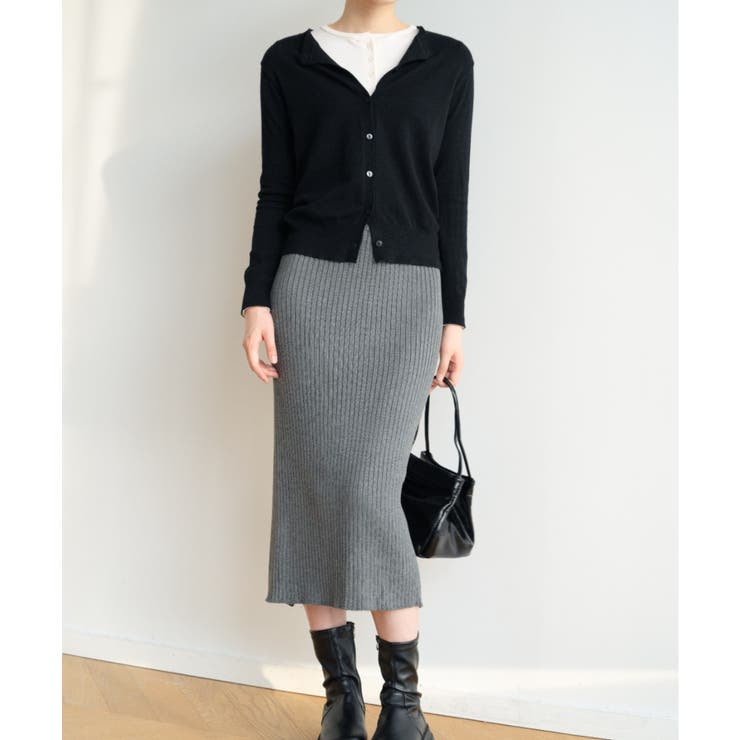 ハイウエスト上品リブニットスカート | maison de LATIR | 詳細画像38 