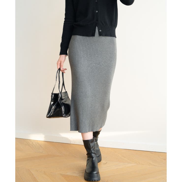 ハイウエスト上品リブニットスカート | maison de LATIR | 詳細画像39 