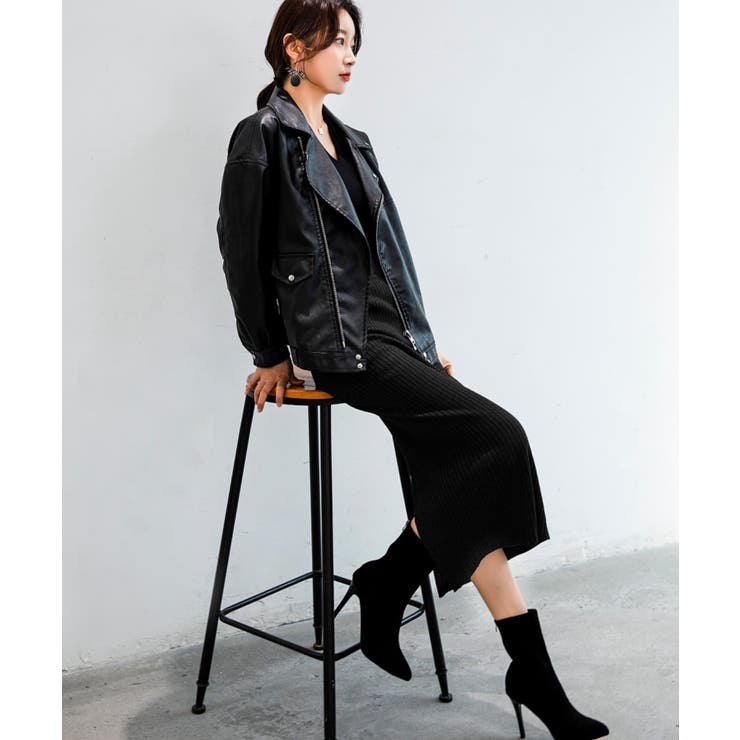 ハイウエスト上品リブニットスカート | maison de LATIR | 詳細画像44 