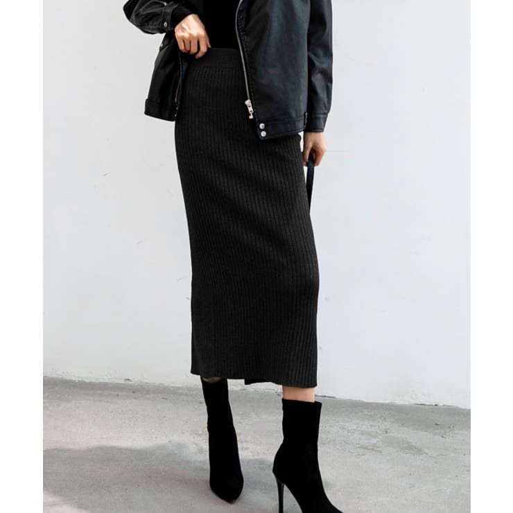 ハイウエスト上品リブニットスカート | maison de LATIR | 詳細画像46 