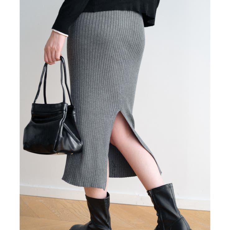 ハイウエスト上品リブニットスカート | maison de LATIR | 詳細画像51 